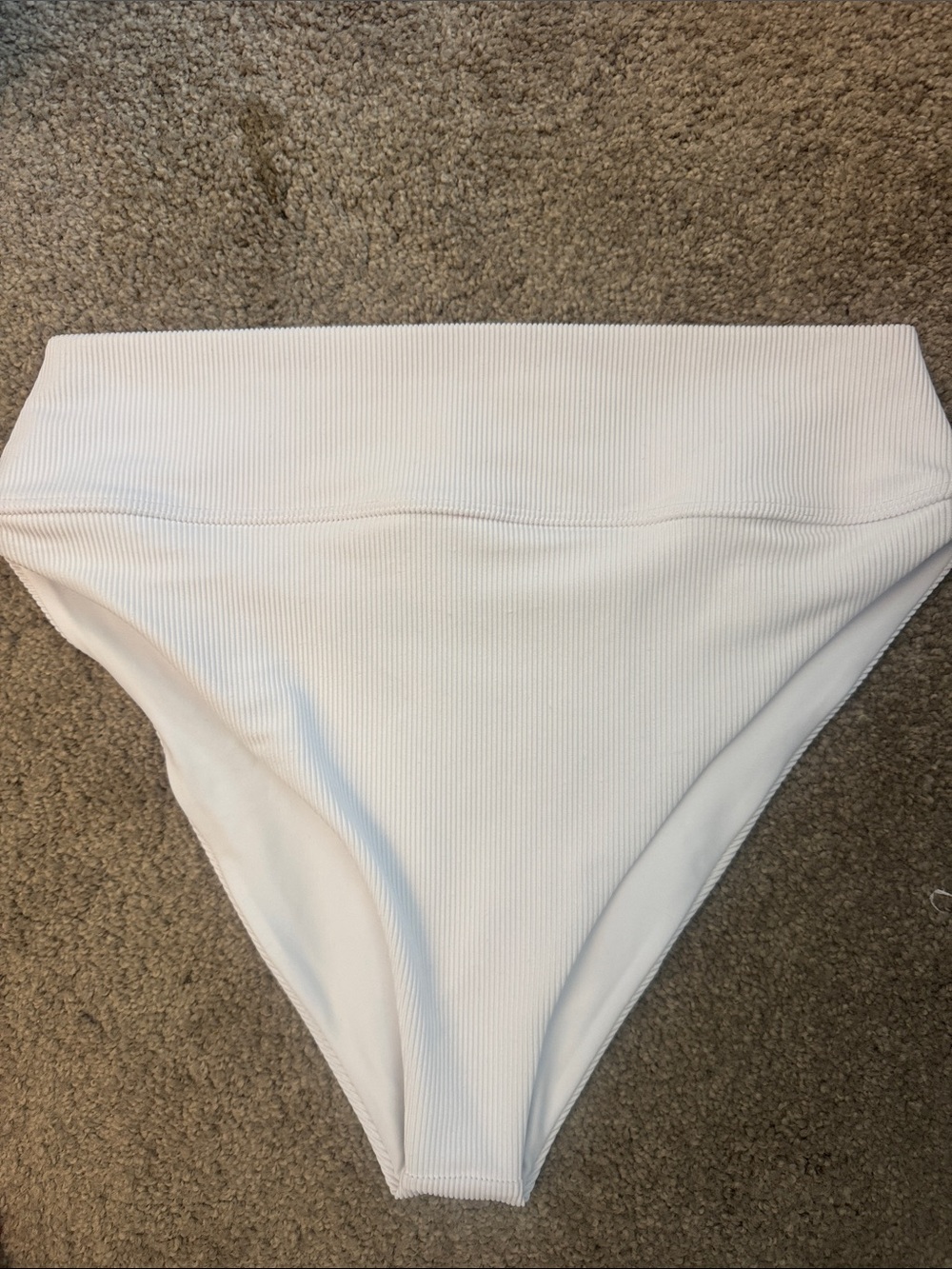 Beach riot  White Ribbed High-Waist swim Bottoms